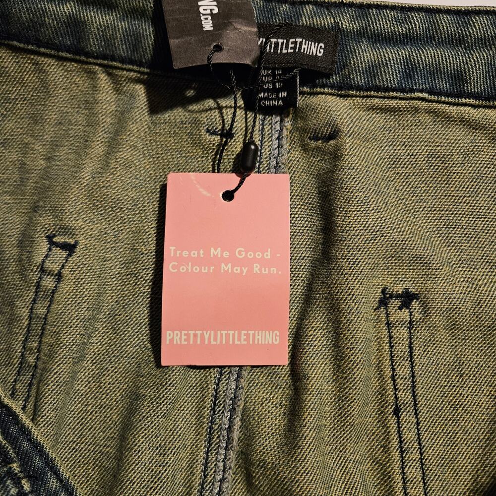 Pretty Little Thing Indigo Vintage Wash Asymmetric Micro Denim Skirt, 10 - Picture 6 of 10